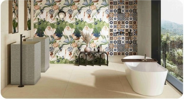 Cream & garden — Bathroom combination